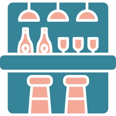 Gözlüklü şarap şişeleri. Basit resimleme