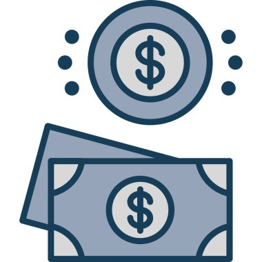 Dolar. Web simgesi basit illüstrasyon