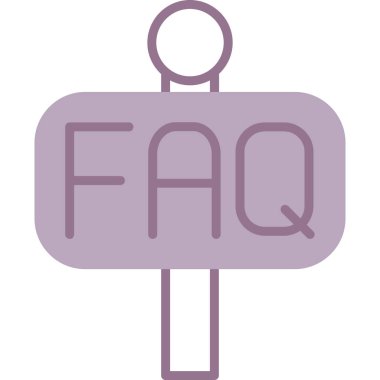 Bir faq işaretinin çizgi film simgesinin vektör çizimi