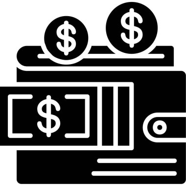 iş para simgesi, vektör illüstrasyonu