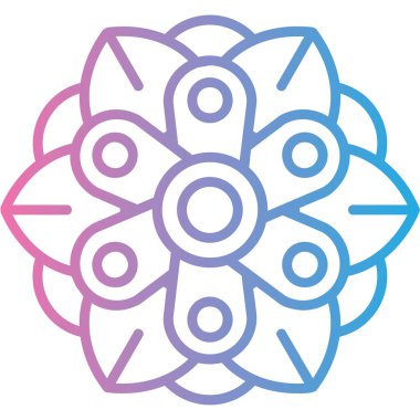 Nilüfer çiçeği simgesi, ince çizgi tasarımı, dış hat vektör simgesi, vektör illüstrasyonu, beyaz arkaplan üzerinde yumuşak mavi arkaplanı olan doğrusal ana çizgi sembolü.