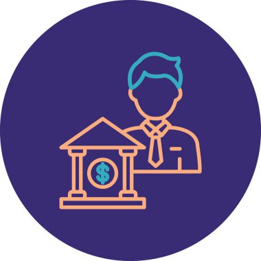 Banka. Web simgesi basit illüstrasyon