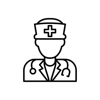 doktor vektör ince çizgi simgesi