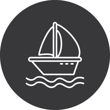 tekne ikonu vektör illüstrasyonu