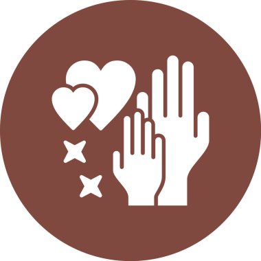 Çapraz ikon vektör çizimi olan bir kalbi tutan el.