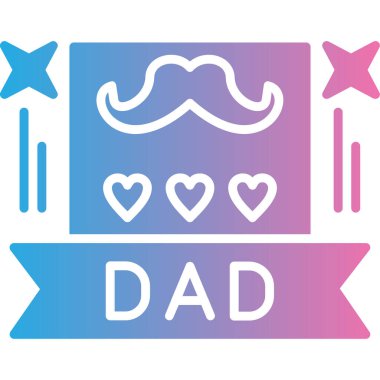 Baba ve oğul baba günü ikonu - ana hatlarıyla