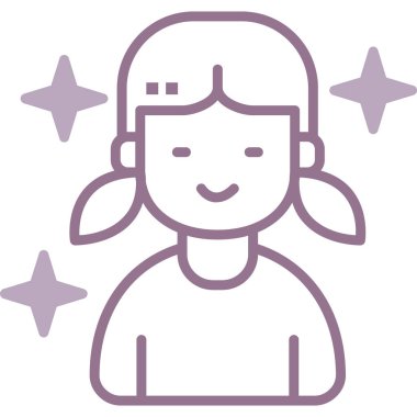 kız simgesi, vektör illüstrasyonu