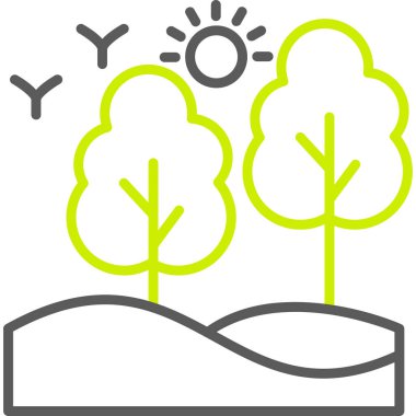 Beyaz arkaplanda izole edilmiş doğa simgesi, vektör illüstrasyonu