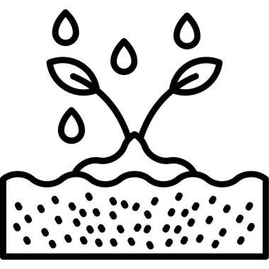 su bitkisi web simgesi basit özet çizimi