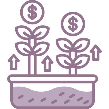 Büyüyen bitki büyüme vektörü illüstrasyonu