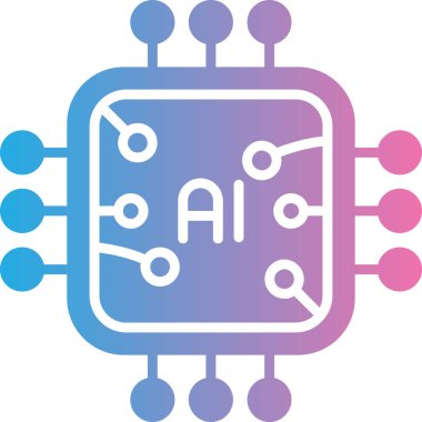 ai Yapay Zeka simgesi Doldurulmuş dış hat biçimi