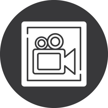 film kamera ikonu vektör illüstrasyonu