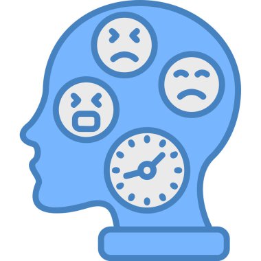 Beyin yüz simgesi dış hat biçiminde