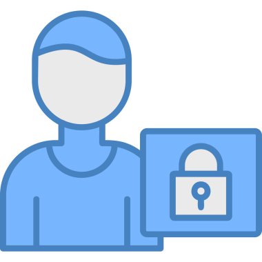 avatar kilit güvenli simgesi - taslak biçimi