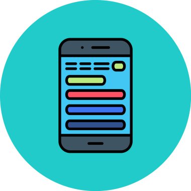 Cep telefonu simgesi, vektör illüstrasyonu