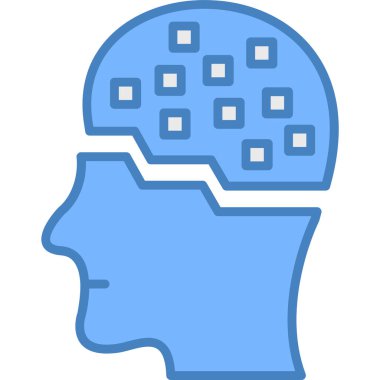 Beyin. Web simgesi basit illüstrasyon