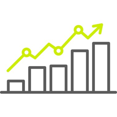 Çubuk grafik eğilim vektör simgesi