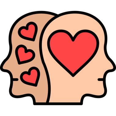 kafa simgesi olan kalp