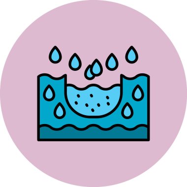 Mavi su simgesinin vektör illüstrasyonu