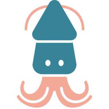 Beyaz arka planda şirin bir ahtapot çizgi filmi. Vektör illüstrasyonu