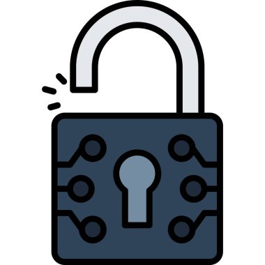 Güvenlik kilidi simgesini ana hatlar biçiminde kilitle