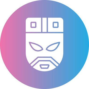 Beyaz arka planda maskeli bir adamın vektör çizimi