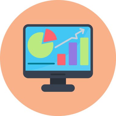 veri analizi düz simge vektör çizimi