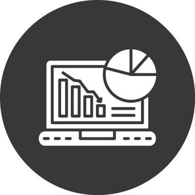 veri analiz grafiği simgesi ana hat biçiminde