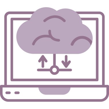 Bulut hesaplama vektör simgesi düzenlenebilir