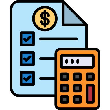 Hesap makinesi muhasebe simgesi ile doldurulmuş dış hat biçimi