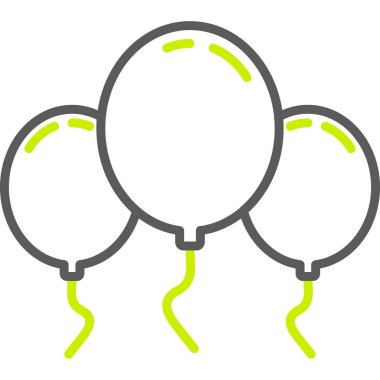 balon süsleme simgesi ana hat biçiminde