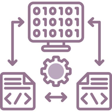 Kodlama. Web simgesi basit illüstrasyon