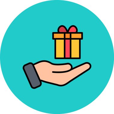 yay vektör simgesi ile hediye el