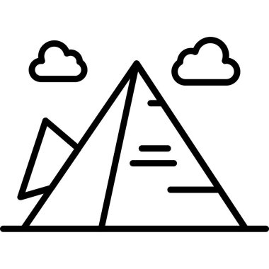 piramit vektör simgesi, dış hat vektörü