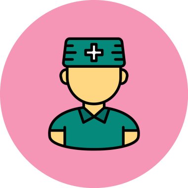 Hemşire hanım. Web simgesi basit illüstrasyon