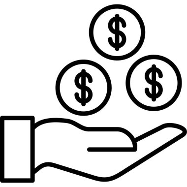 Dolar dolar dolar simgesi taslak biçiminde