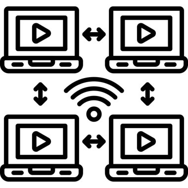 Kablosuz. Web simgesi basit illüstrasyon