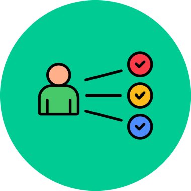 İş yönetimi renk simgesi vektörü. Şirket yönetim tabelası. izole edilmiş sembol çizimi