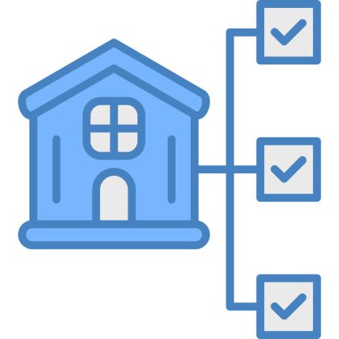 yapı evi simgesini ana hatlar biçiminde inşa etmek