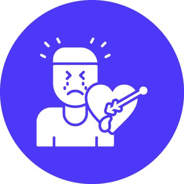 Kırık kalp kırılan simge ana hatlarıyla