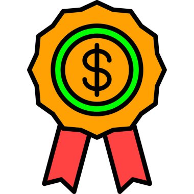 Madalya simgesi, vektör illüstrasyonu