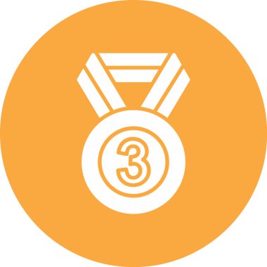 3 numaralı madalya, vektör illüstrasyonu