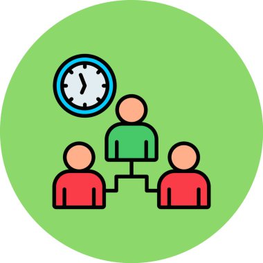 grup insanlarının simge, vektör illüstrasyonuyla buluşması