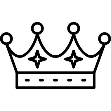 Yıldızlı bir taç çizgisi simgesi. düz vektör simgesi.