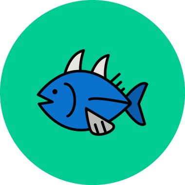 Balık simgesinin vektör illüstrasyonu