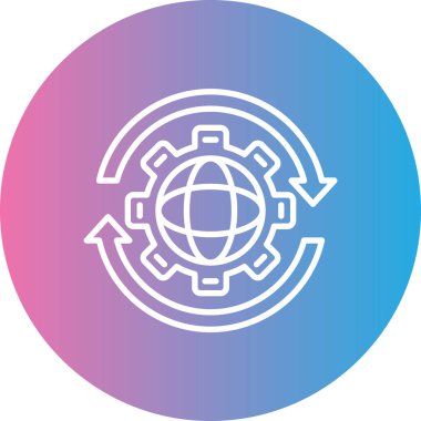 Bir dünya simgesinin vektör illüstrasyonu