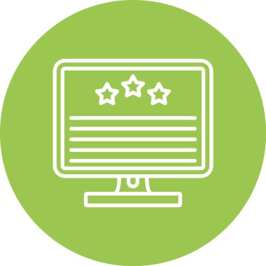 Yıldız simgesi ile bilgisayar monitörü