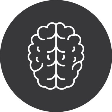 Beyin simgesi, vektör illüstrasyonu