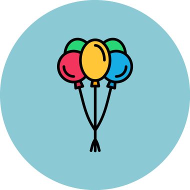 Balonlar düz vektör simgesi