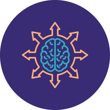 Beyin. Web simgesi basit illüstrasyon